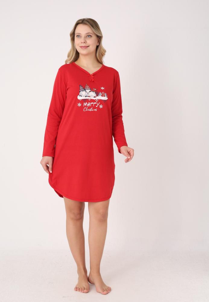 Camasa de noapte Craciun,Imprimeu Merry Christmas,En-gros